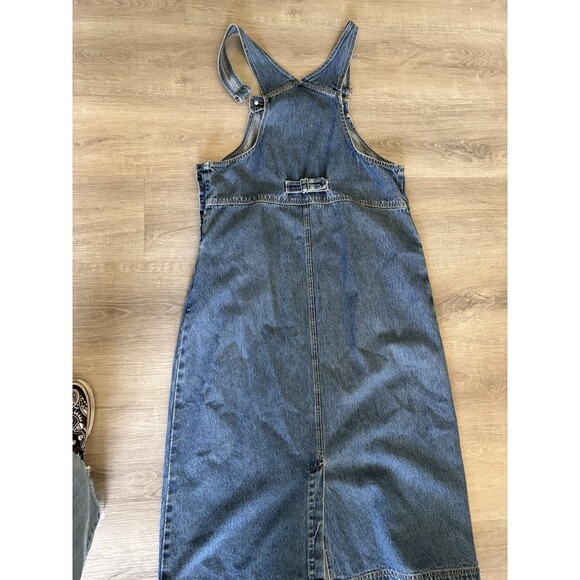 Cherokee Vintage 90's Y2K Grunge Phoebe Midi Denim Dress Overall Jumper Sz M - Picture 6 of 12